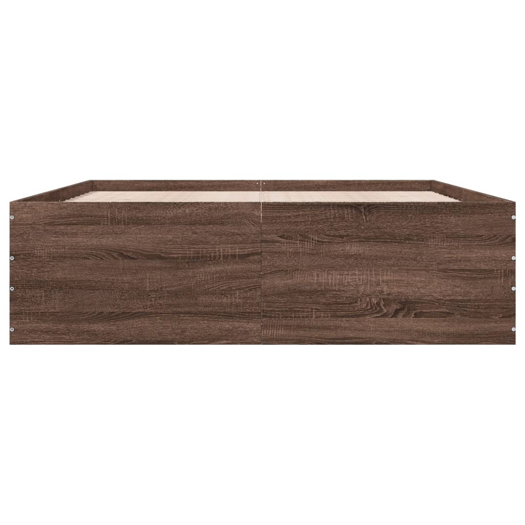 Cadre de lit sans matelas chêne marron 150x200 cm - XIOS