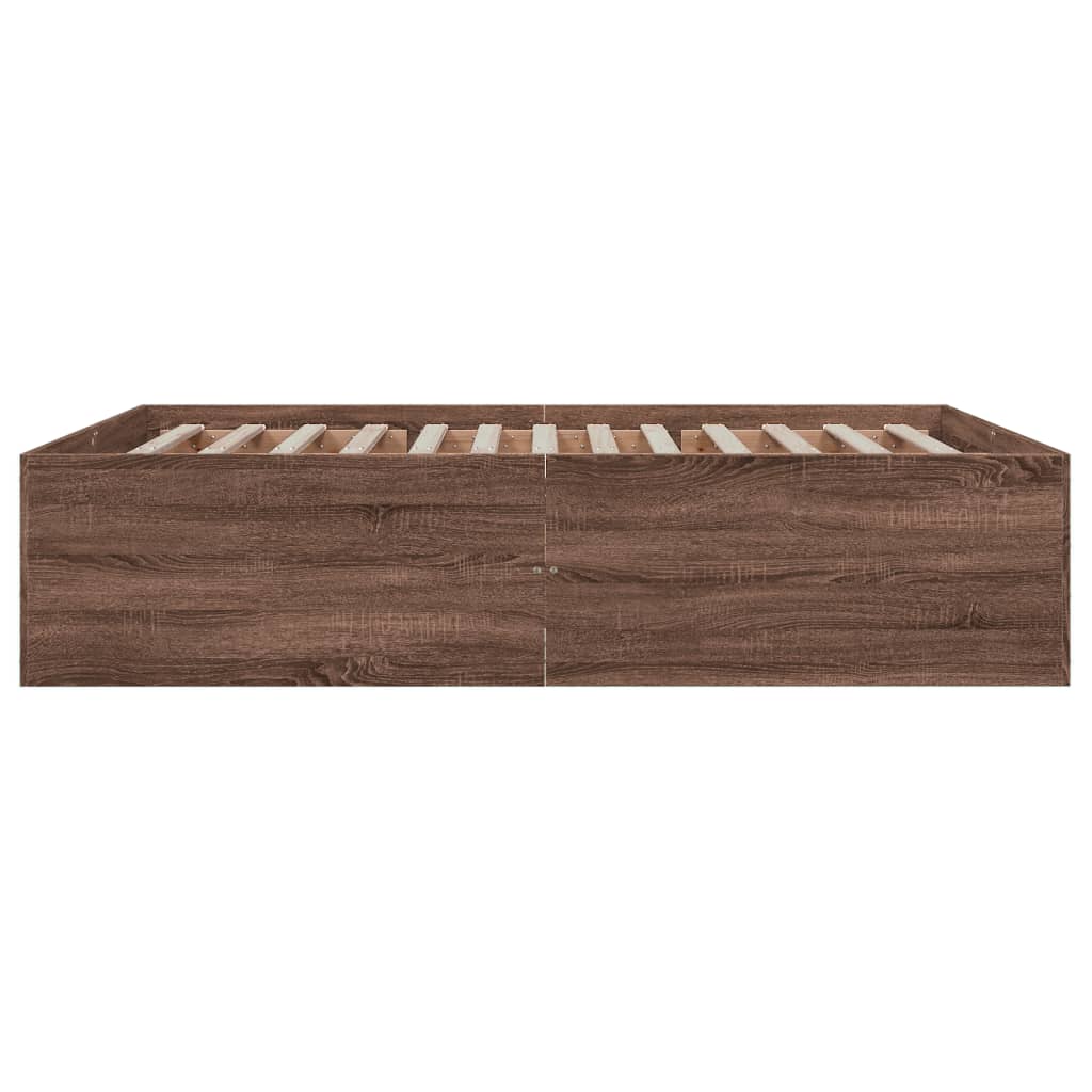 Cadre de lit sans matelas chêne marron 150x200 cm - XIOS