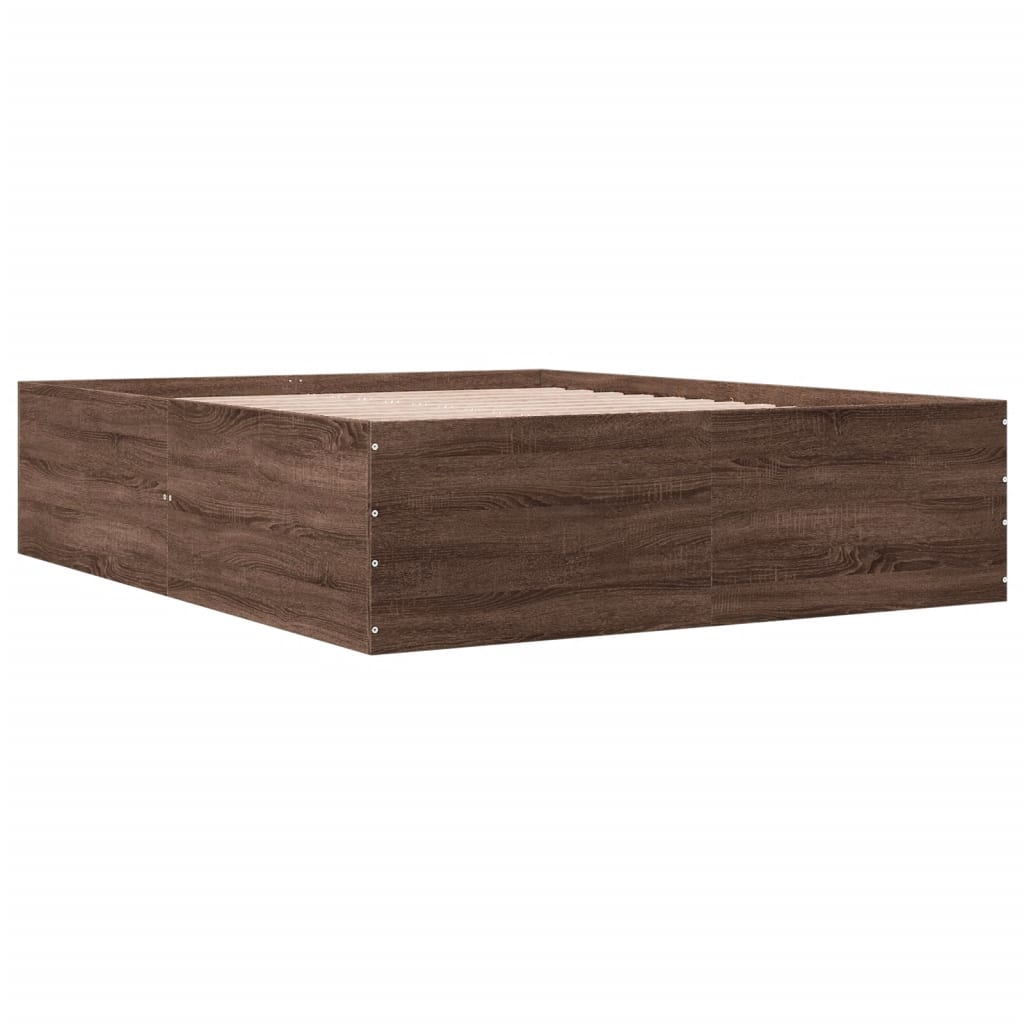Cadre de lit sans matelas chêne marron 150x200 cm - XIOS