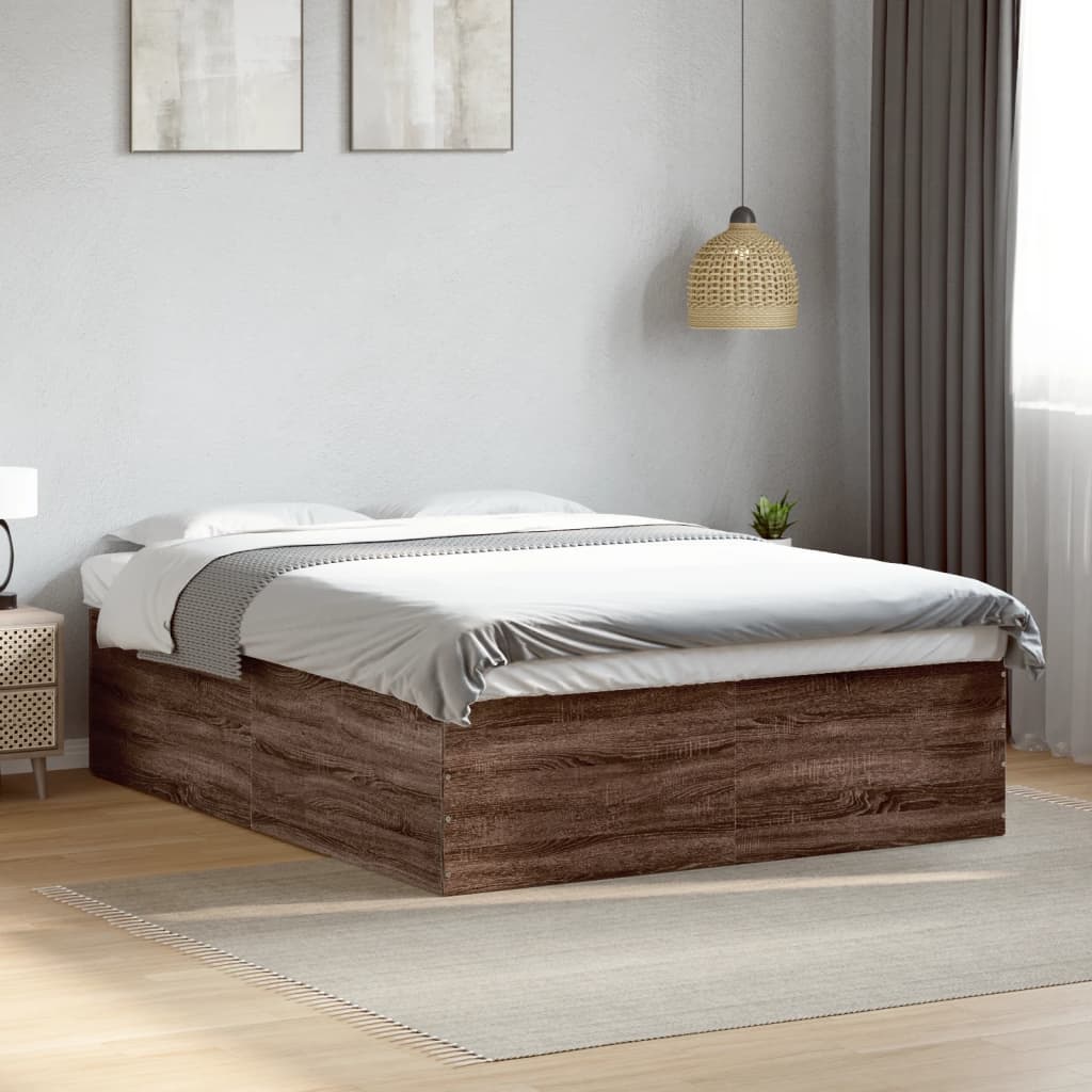 Cadre de lit sans matelas chêne marron 150x200 cm - XIOS