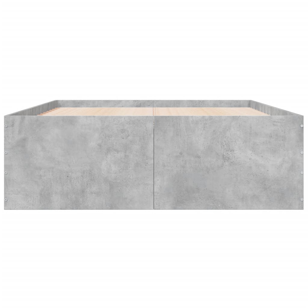 Cadre de lit sans matelas gris béton 120x200 cm - XIOS
