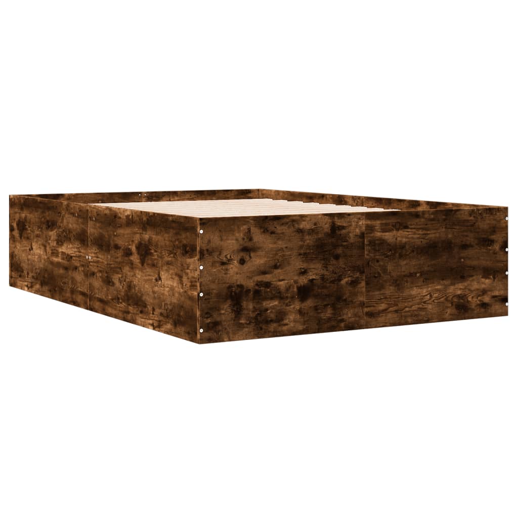 Cadre de lit sans matelas chêne fumé 140x190 cm - XIOS