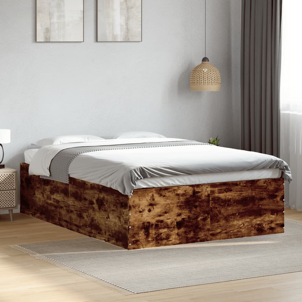 Cadre de lit sans matelas chêne fumé 140x190 cm - XIOS