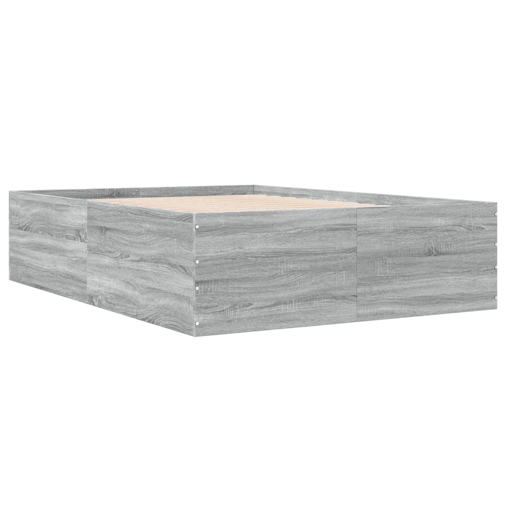 Cadre de lit sans matelas sonoma gris 140x190 cm - XIOS
