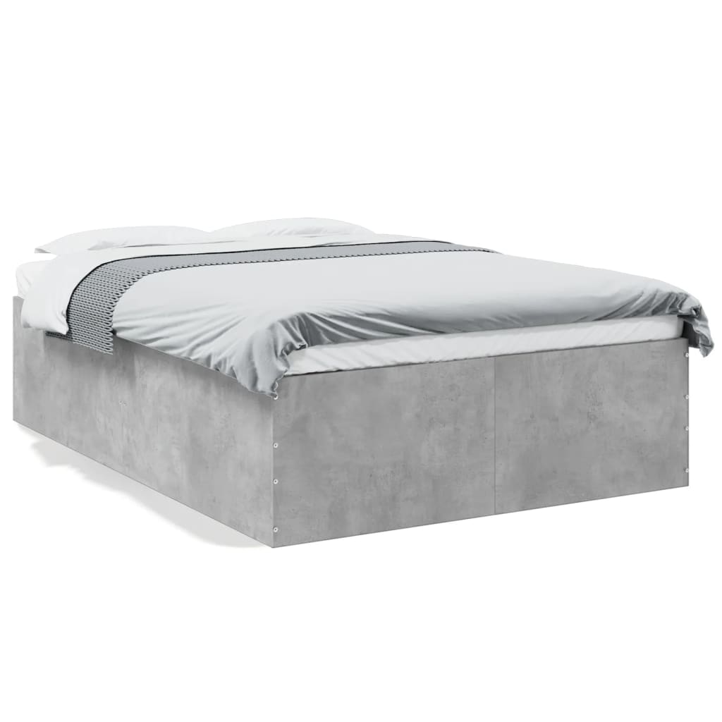Cadre de lit sans matelas gris béton 135x190 cm - XIOS