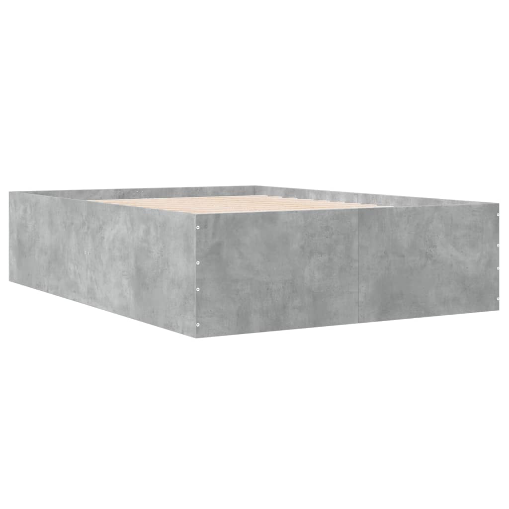Cadre de lit sans matelas gris béton 135x190 cm - XIOS