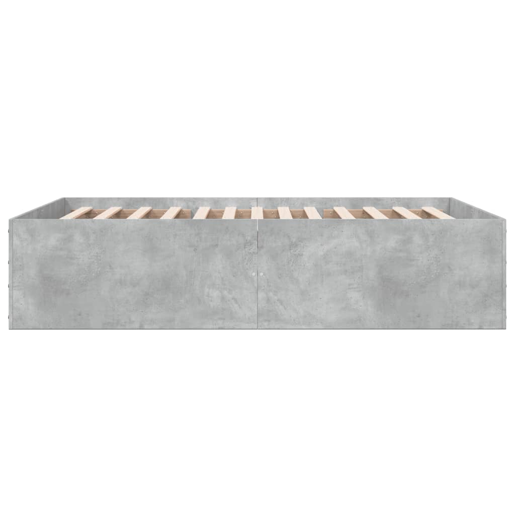 Cadre de lit sans matelas gris béton 135x190 cm - XIOS