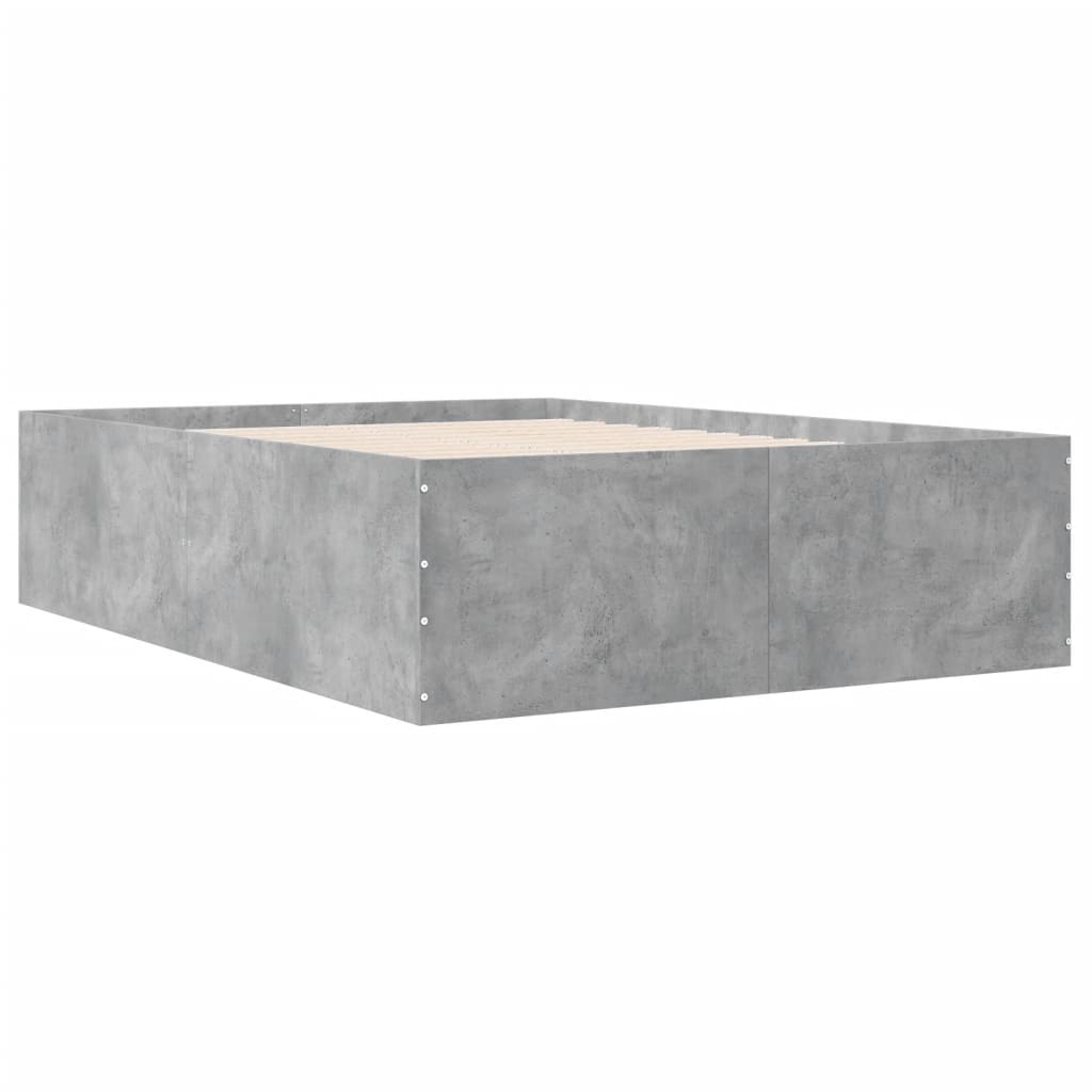 Cadre de lit sans matelas gris béton 135x190 cm - XIOS