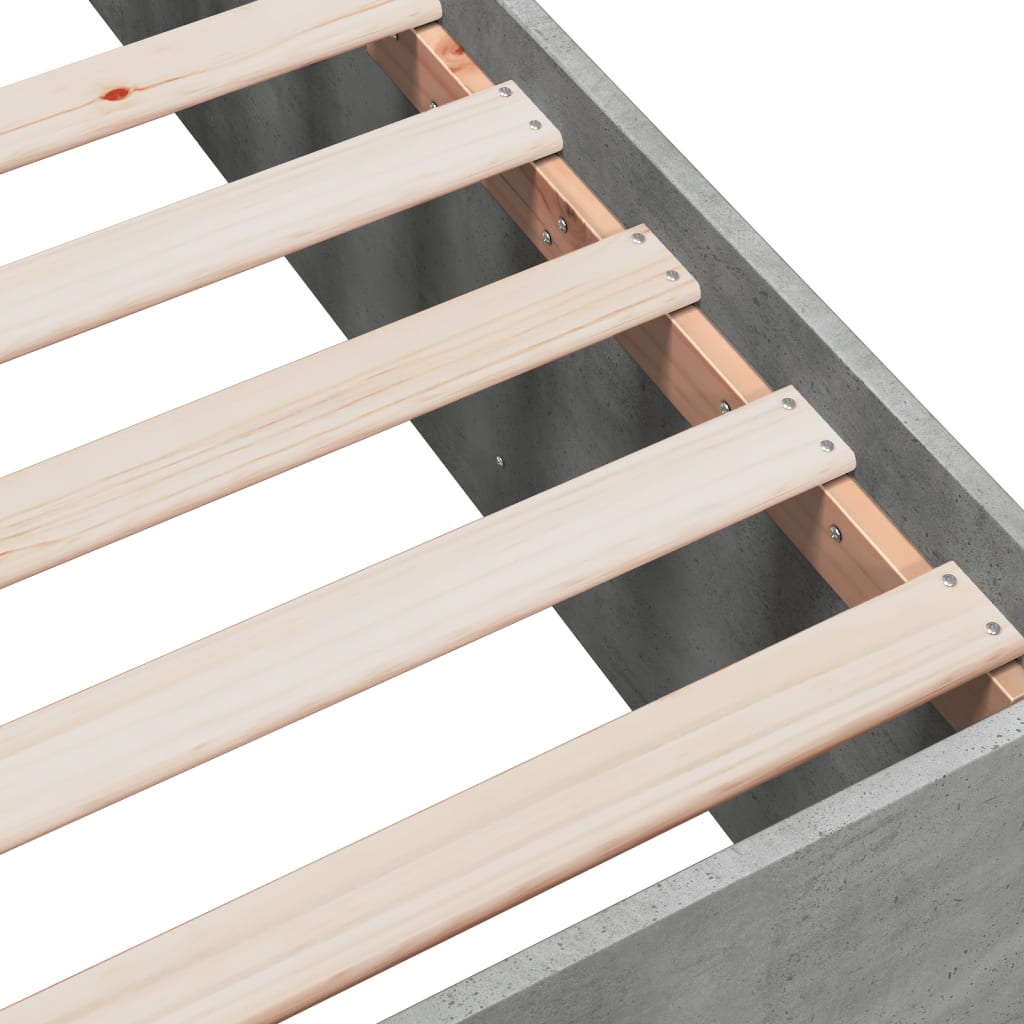 Cadre de lit sans matelas gris béton 135x190 cm - XIOS