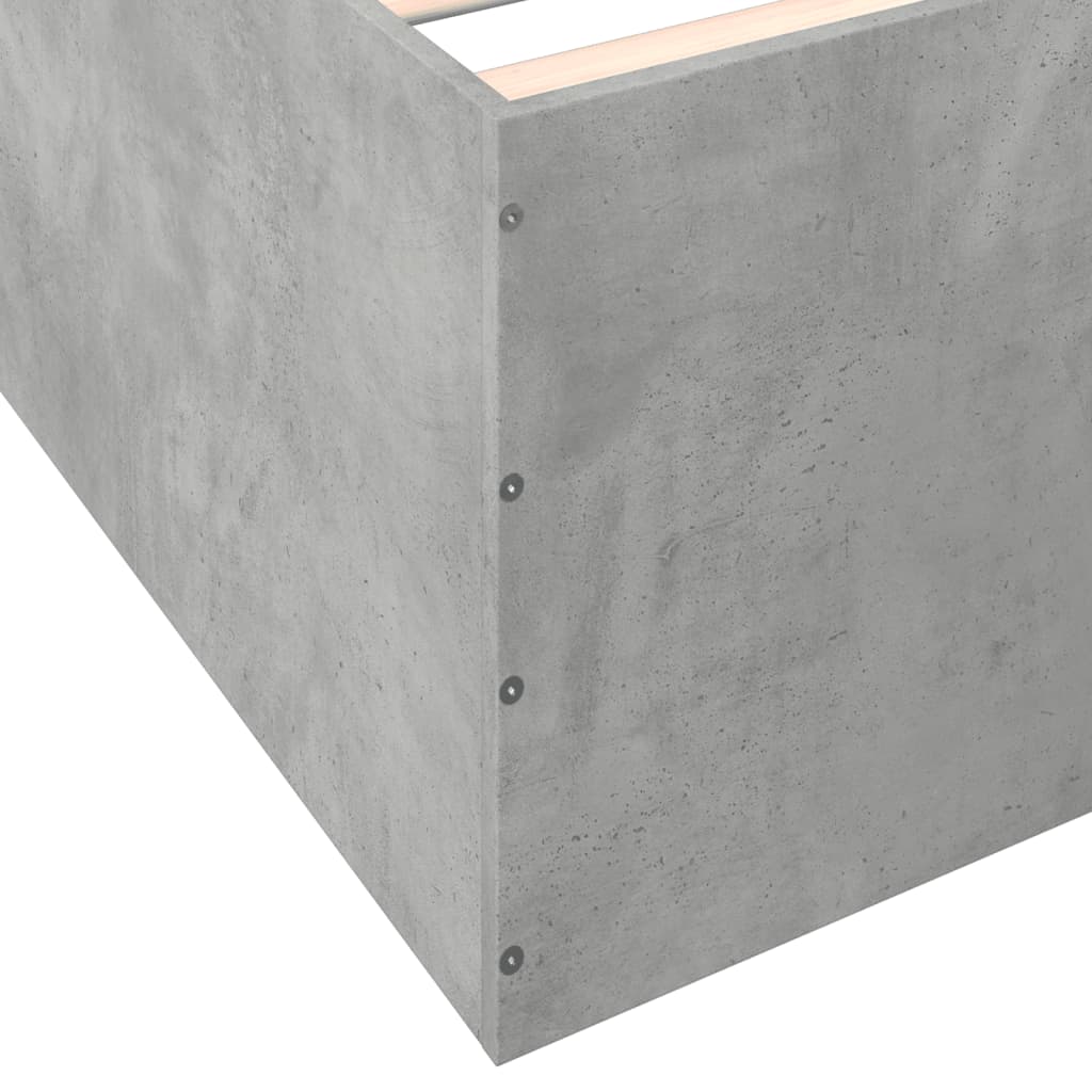 Cadre de lit sans matelas gris béton 135x190 cm - XIOS