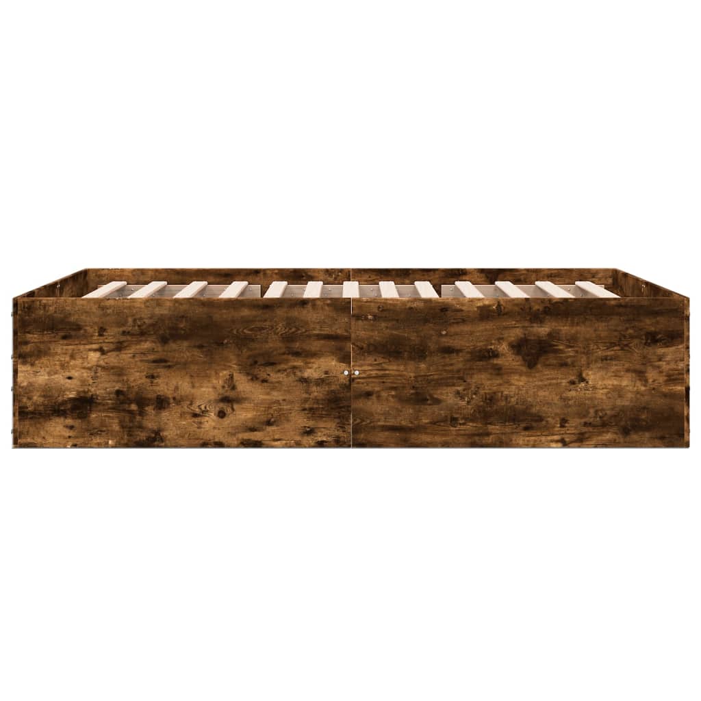 Cadre de lit sans matelas chêne fumé 135x190 cm - XIOS