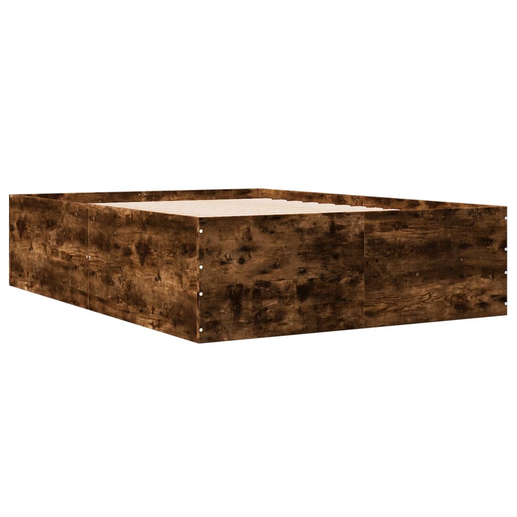 Cadre de lit sans matelas chêne fumé 135x190 cm - XIOS
