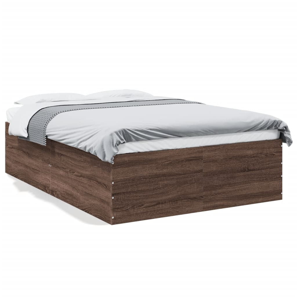Cadre de lit sans matelas chêne marron 135x190 cm - XIOS