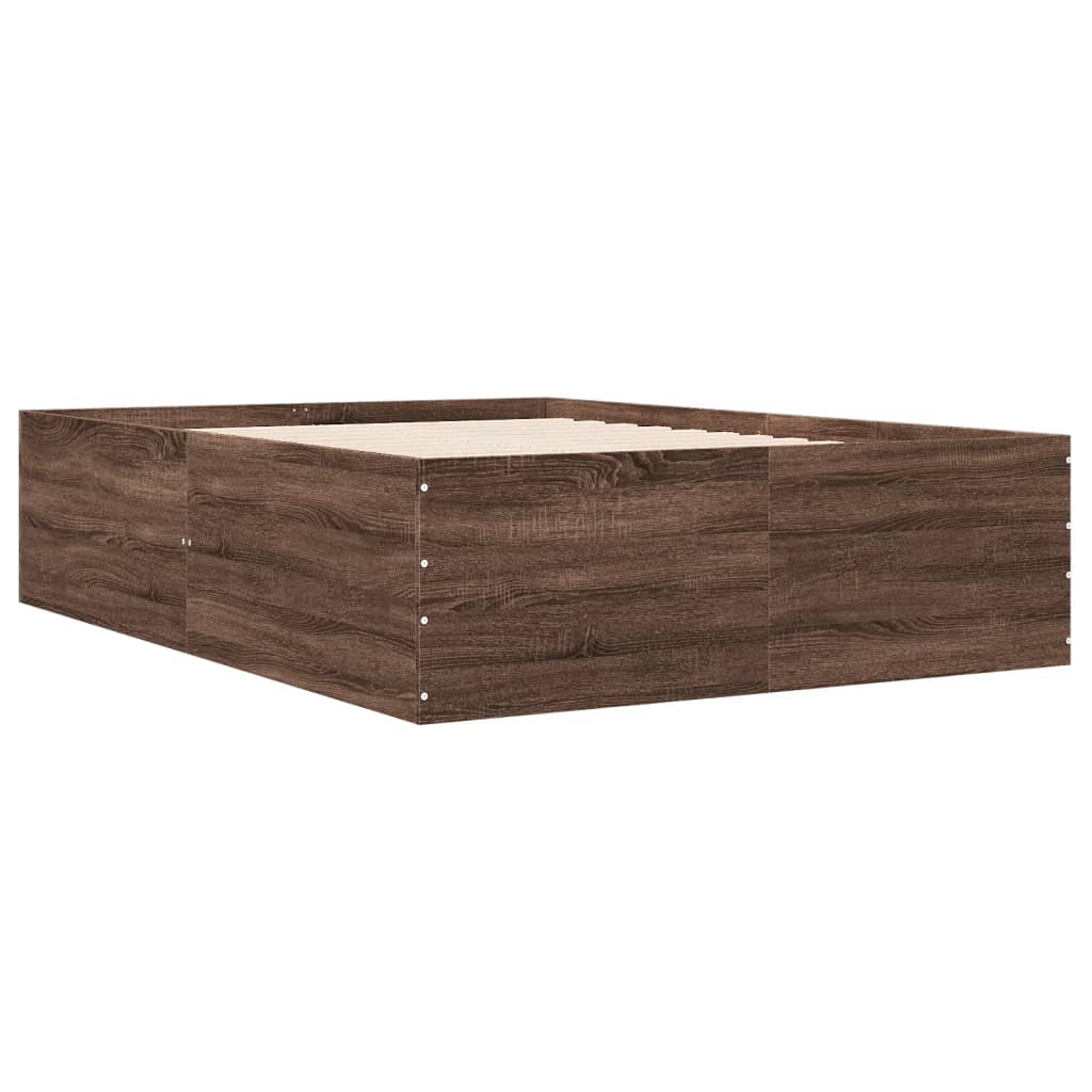 Cadre de lit sans matelas chêne marron 135x190 cm - XIOS