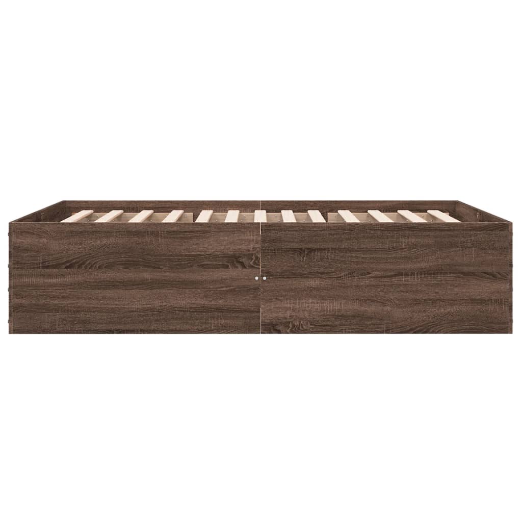 Cadre de lit sans matelas chêne marron 135x190 cm - XIOS