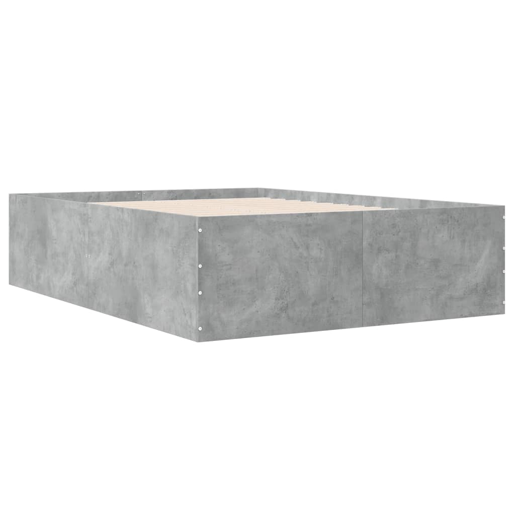 Cadre de lit sans matelas gris béton 120x190 cm - XIOS