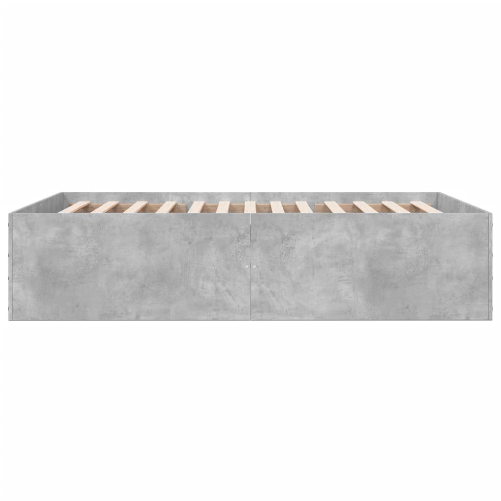 Cadre de lit sans matelas gris béton 120x190 cm - XIOS