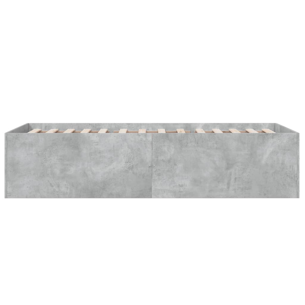 Cadre de lit sans matelas gris béton 100x200 cm - XIOS