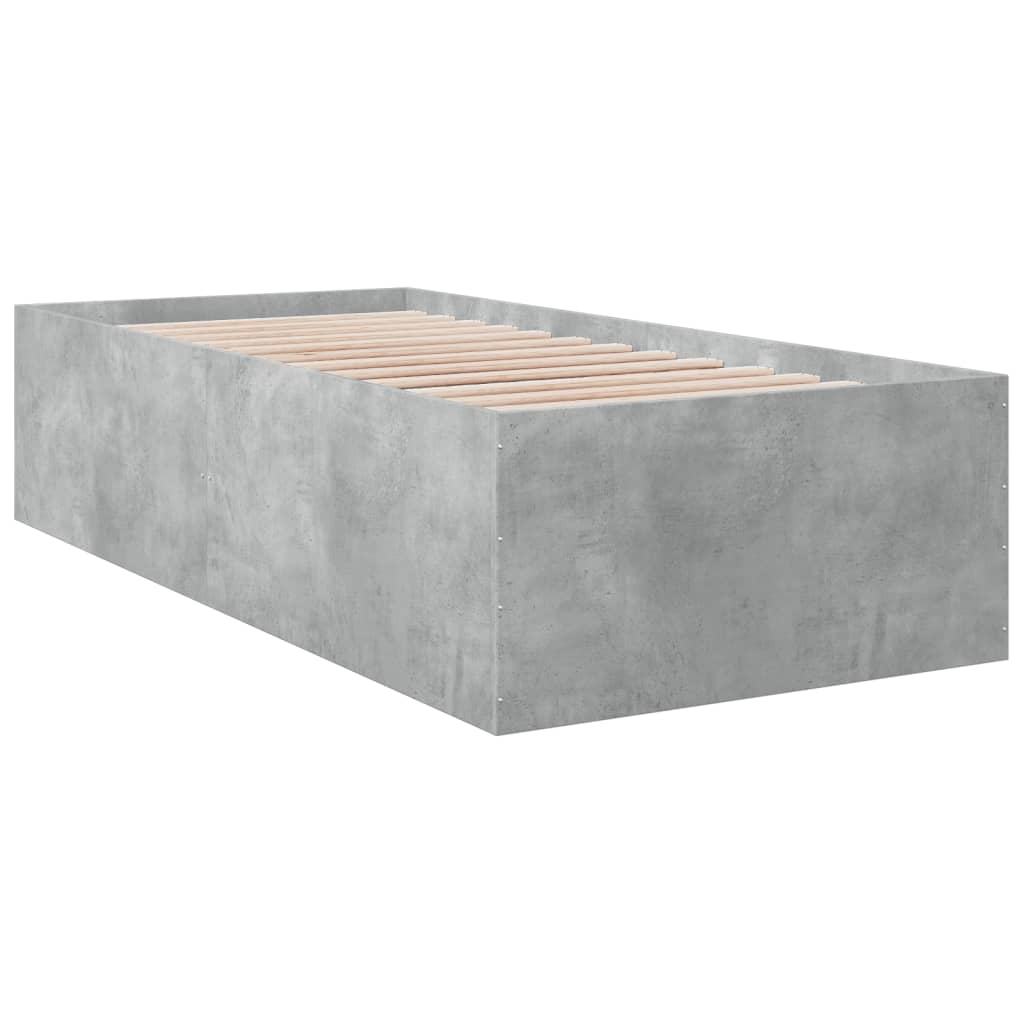 Cadre de lit sans matelas gris béton 100x200 cm - XIOS
