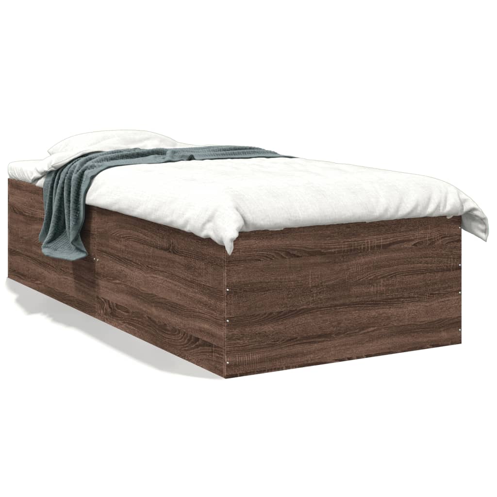 Cadre de lit sans matelas chêne marron 90x200 cm - XIOS