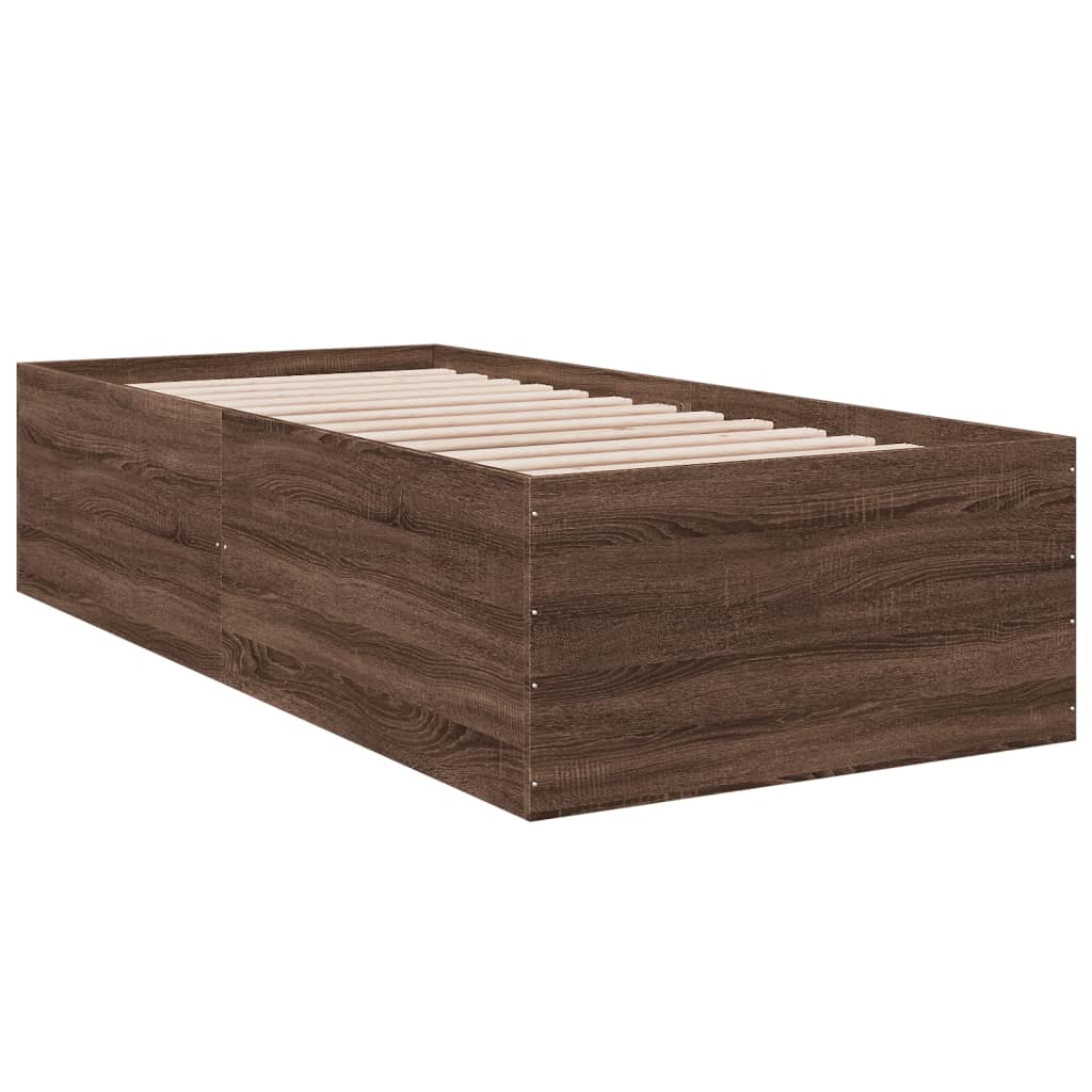Cadre de lit sans matelas chêne marron 90x200 cm - XIOS