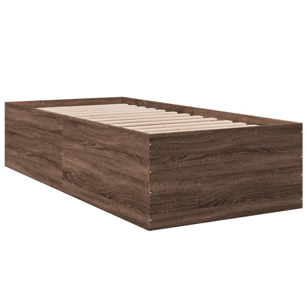 Cadre de lit sans matelas chêne marron 90x200 cm - XIOS