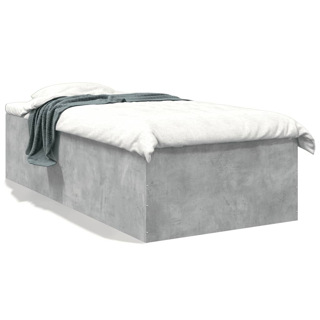 Cadre de lit sans matelas gris béton 90x190 cm - XIOS