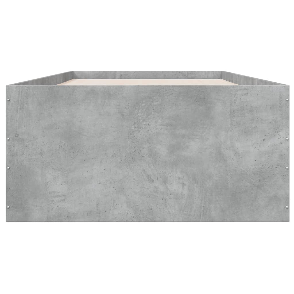 Cadre de lit sans matelas gris béton 90x190 cm - XIOS