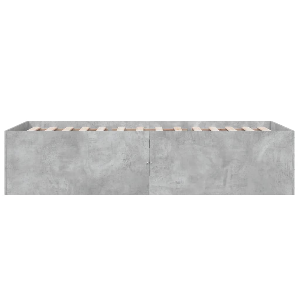 Cadre de lit sans matelas gris béton 90x190 cm - XIOS