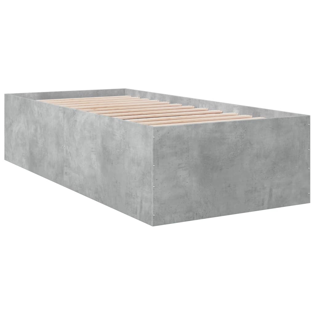 Cadre de lit sans matelas gris béton 90x190 cm - XIOS