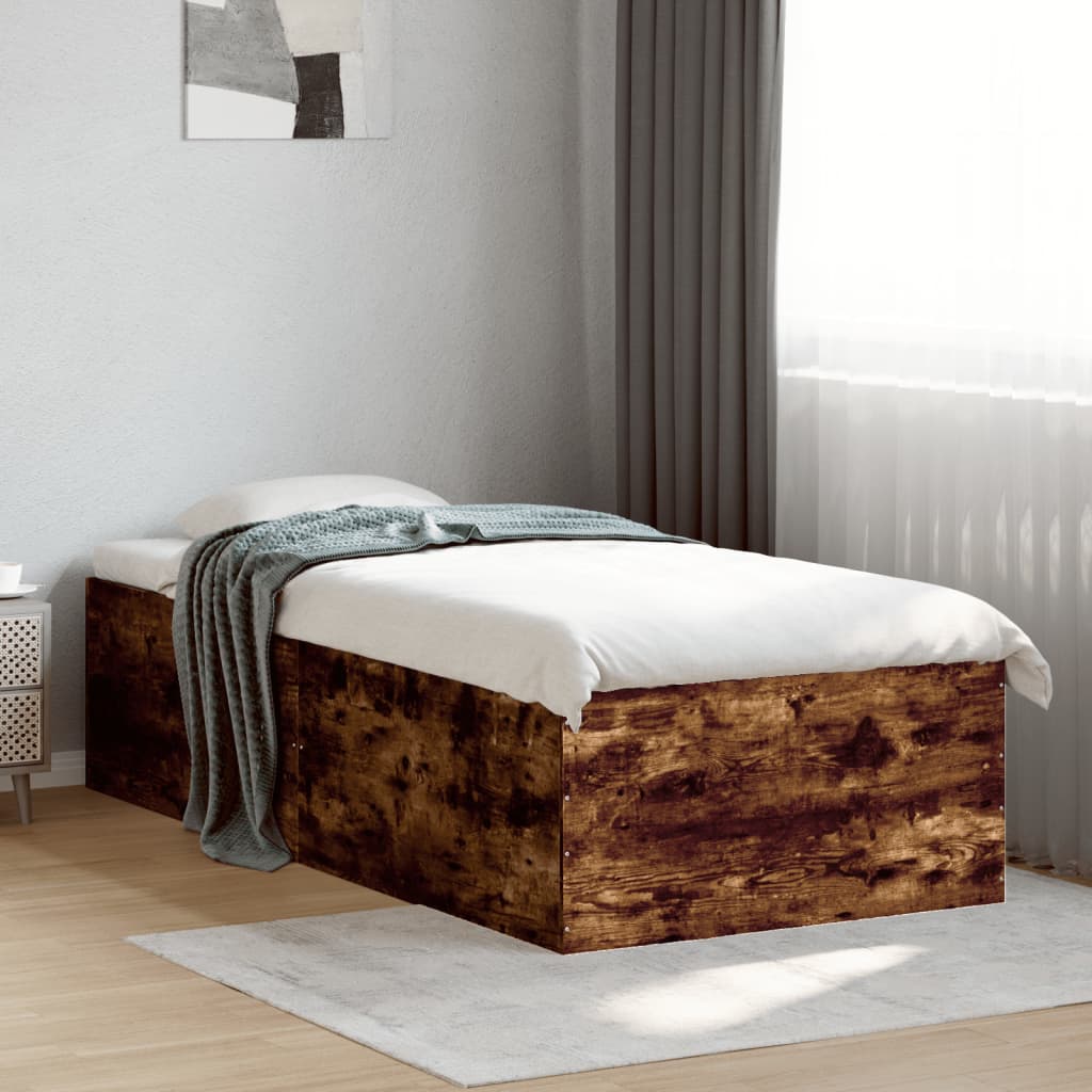 Cadre de lit sans matelas chêne fumé 90x190 cm - XIOS