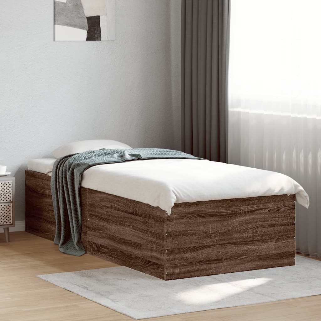 Cadre de lit sans matelas chêne marron 90x190 cm - XIOS