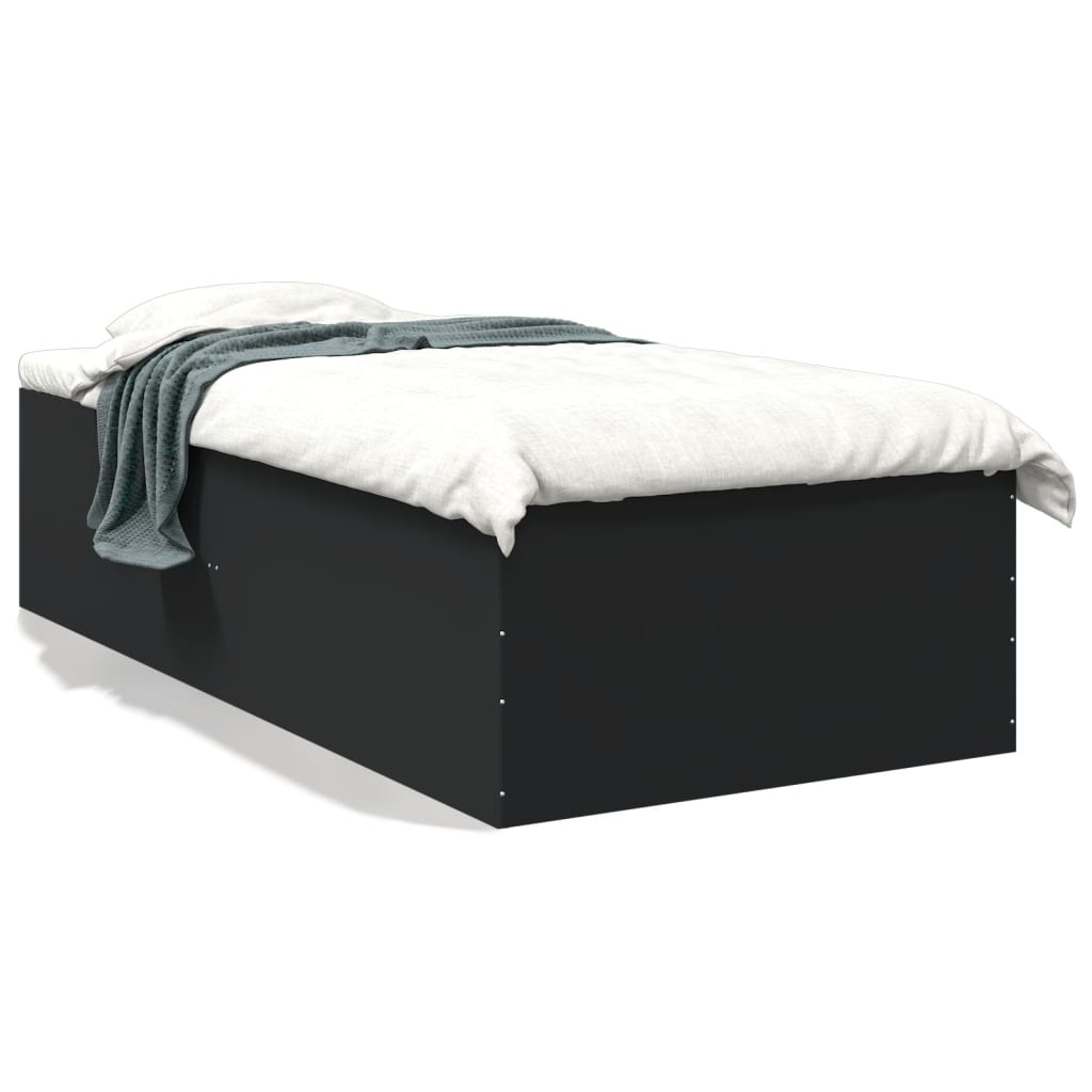 Cadre de lit sans matelas noir 75x190 cm - XIOS