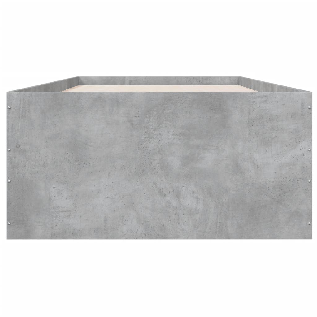 Cadre de lit sans matelas gris béton 75x190 cm - XIOS