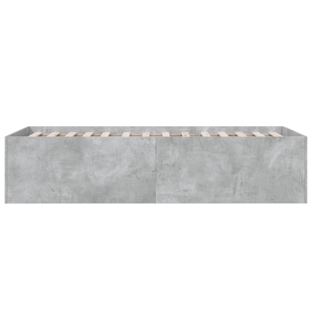 Cadre de lit sans matelas gris béton 75x190 cm - XIOS