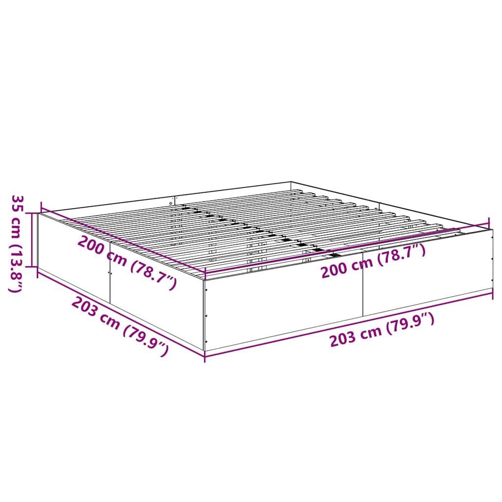 Cadre de lit sans matelas noir 200x200 cm - XIOS