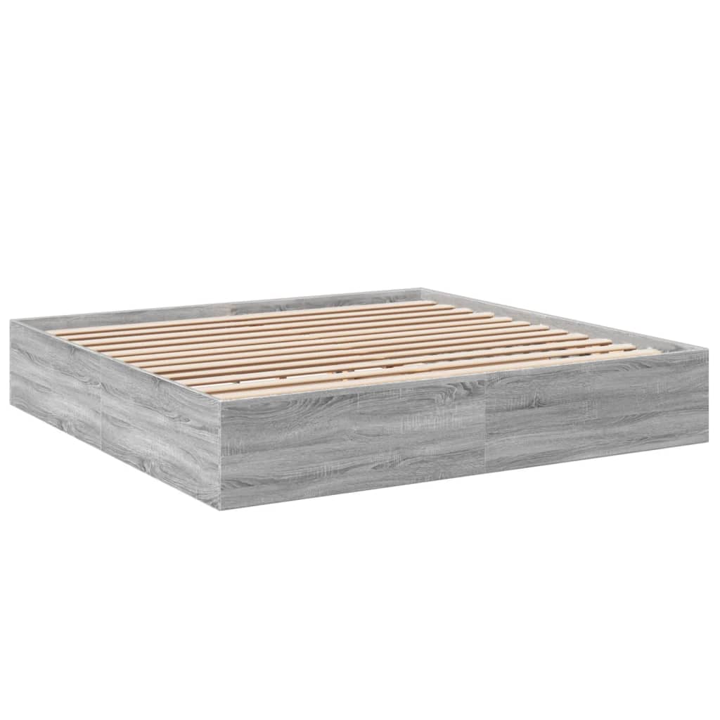 Cadre de lit sans matelas sonoma gris 200x200 cm - XIOS