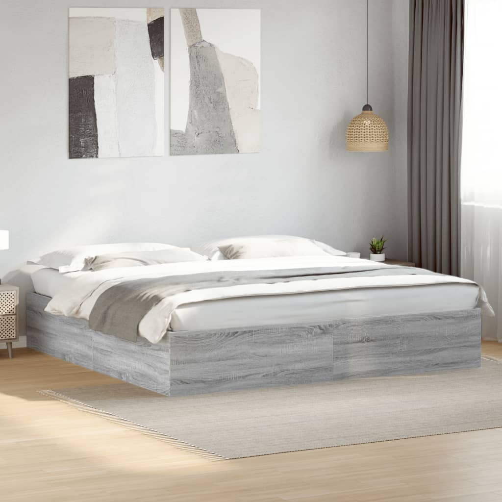 Cadre de lit sans matelas sonoma gris 200x200 cm - XIOS