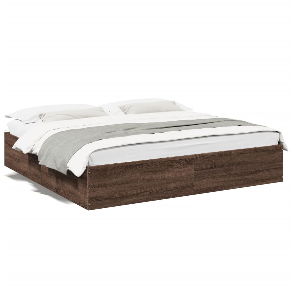 Cadre de lit sans matelas chêne marron 200x200 cm - XIOS