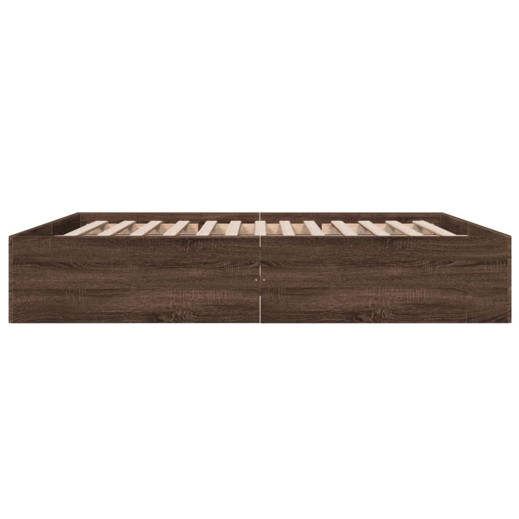Cadre de lit sans matelas chêne marron 200x200 cm - XIOS