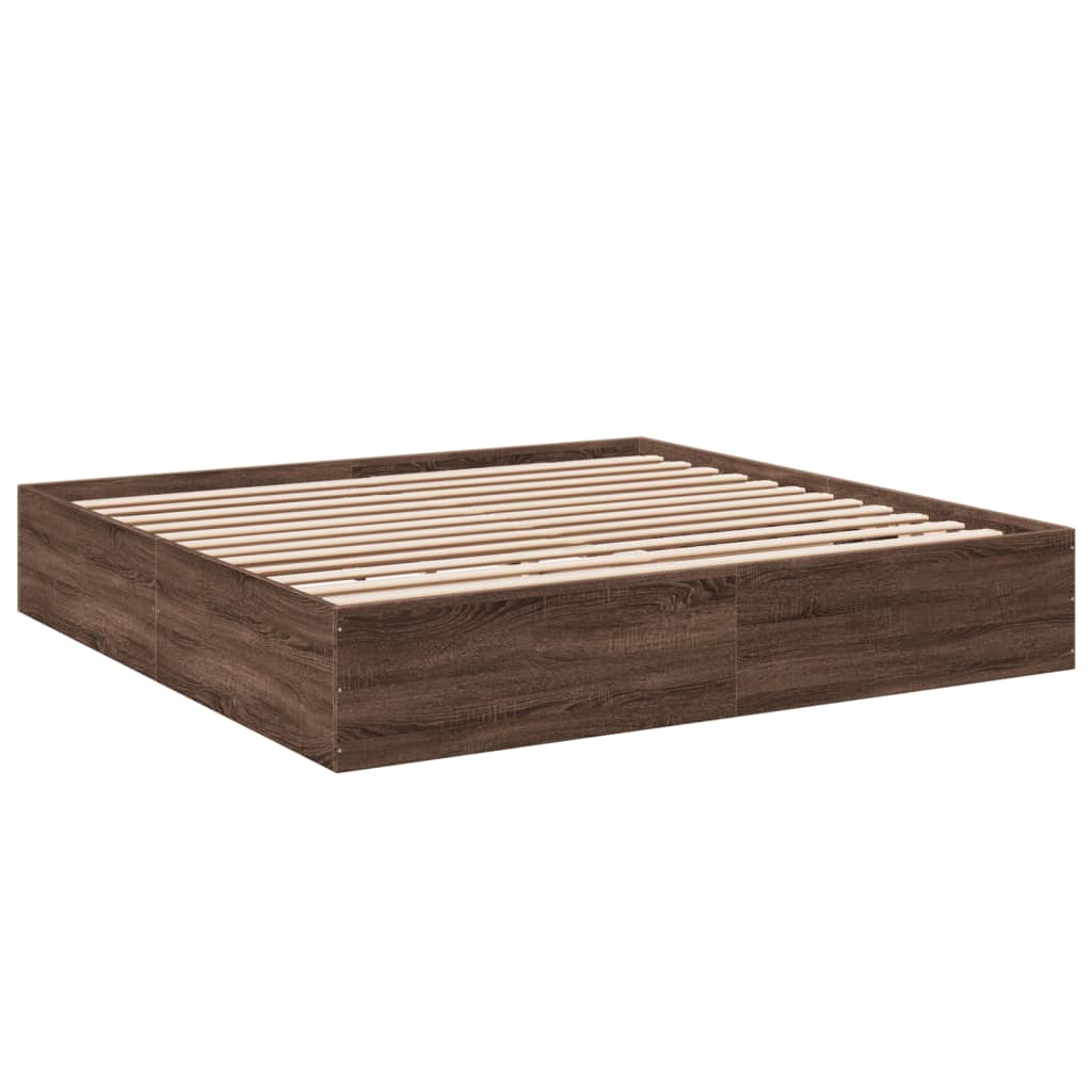 Cadre de lit sans matelas chêne marron 200x200 cm - XIOS