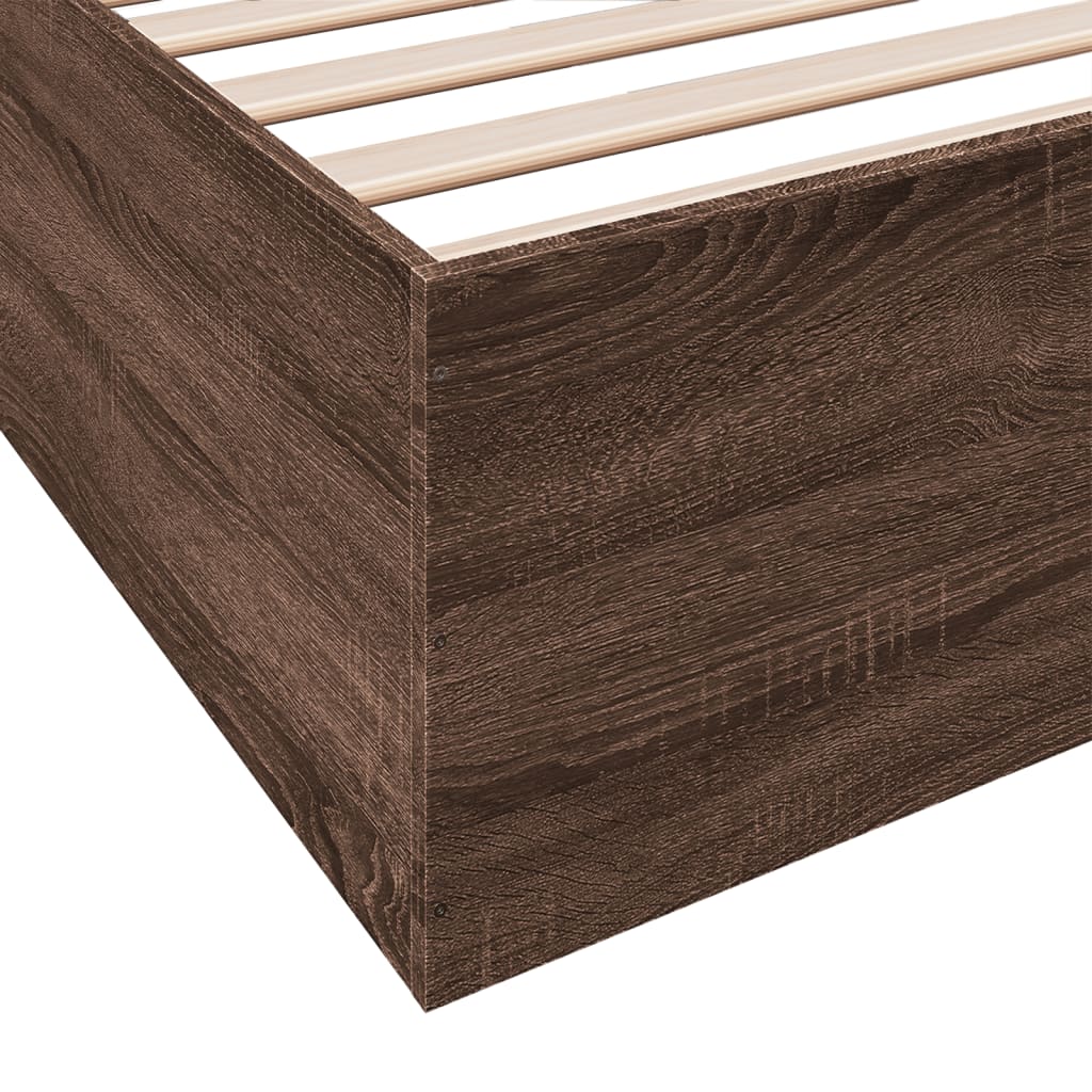 Cadre de lit sans matelas chêne marron 200x200 cm - XIOS