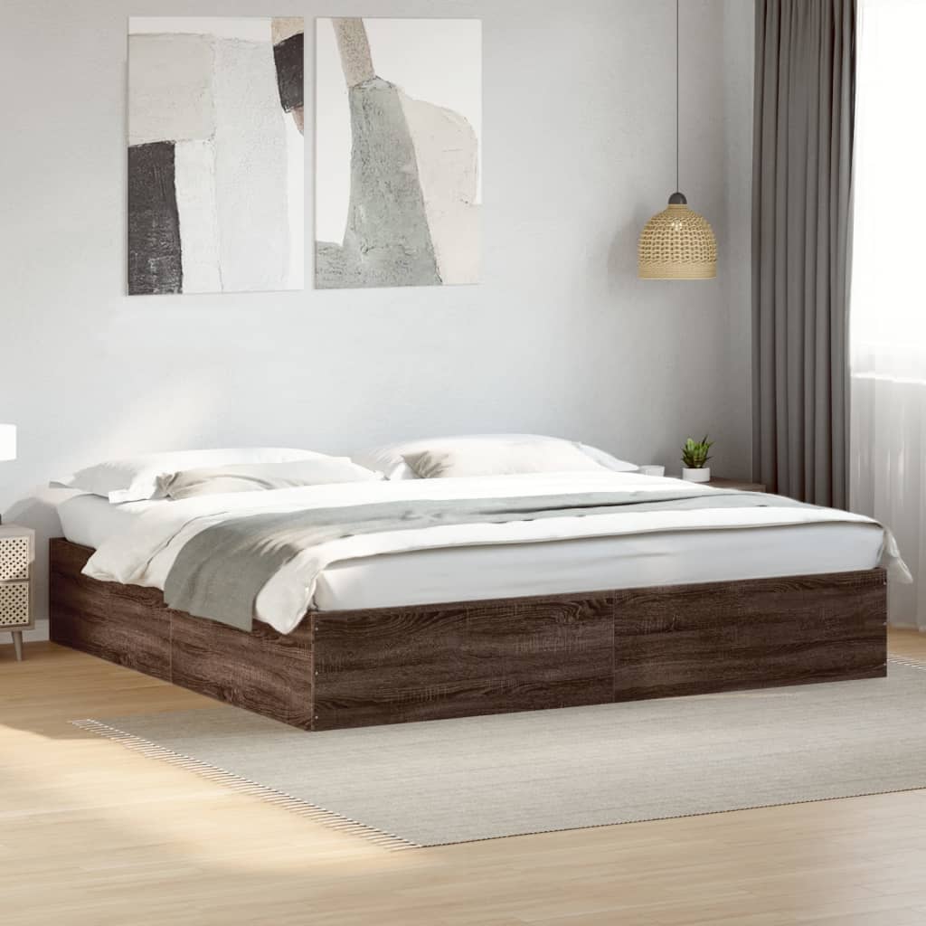 Cadre de lit sans matelas chêne marron 200x200 cm - XIOS