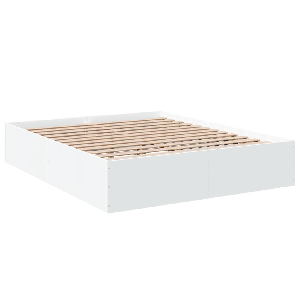 Cadre de lit sans matelas blanc 150x200 cm - XIOS
