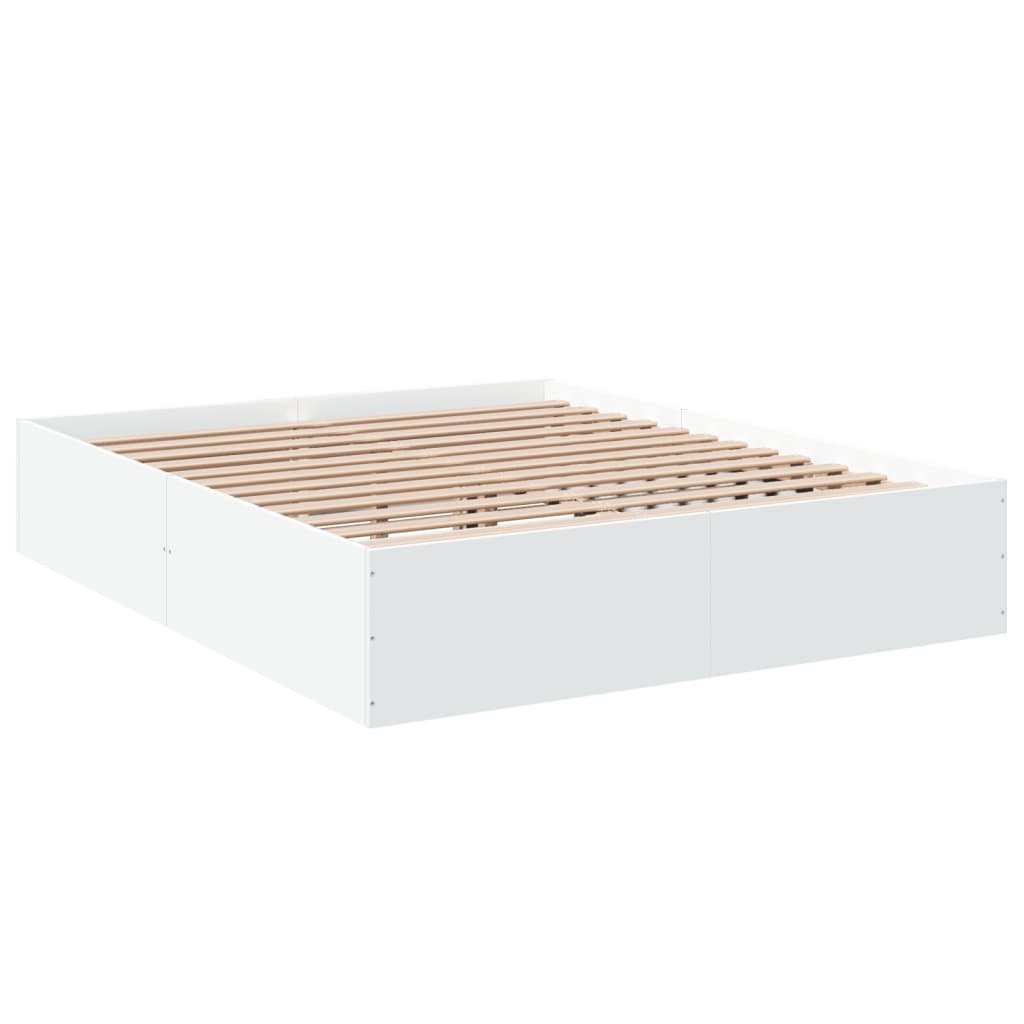 Cadre de lit sans matelas blanc 150x200 cm - XIOS