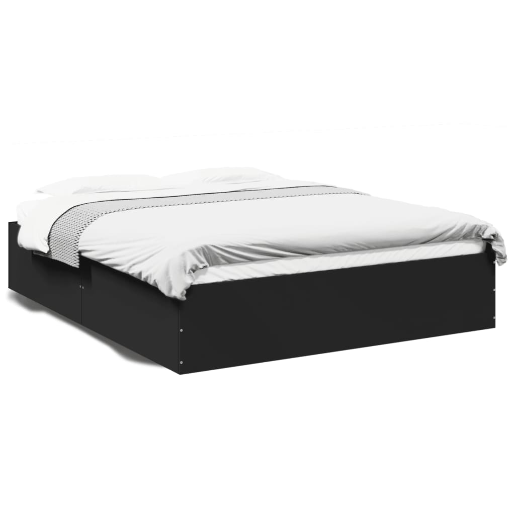 Cadre de lit sans matelas noir 150x200 cm - XIOS