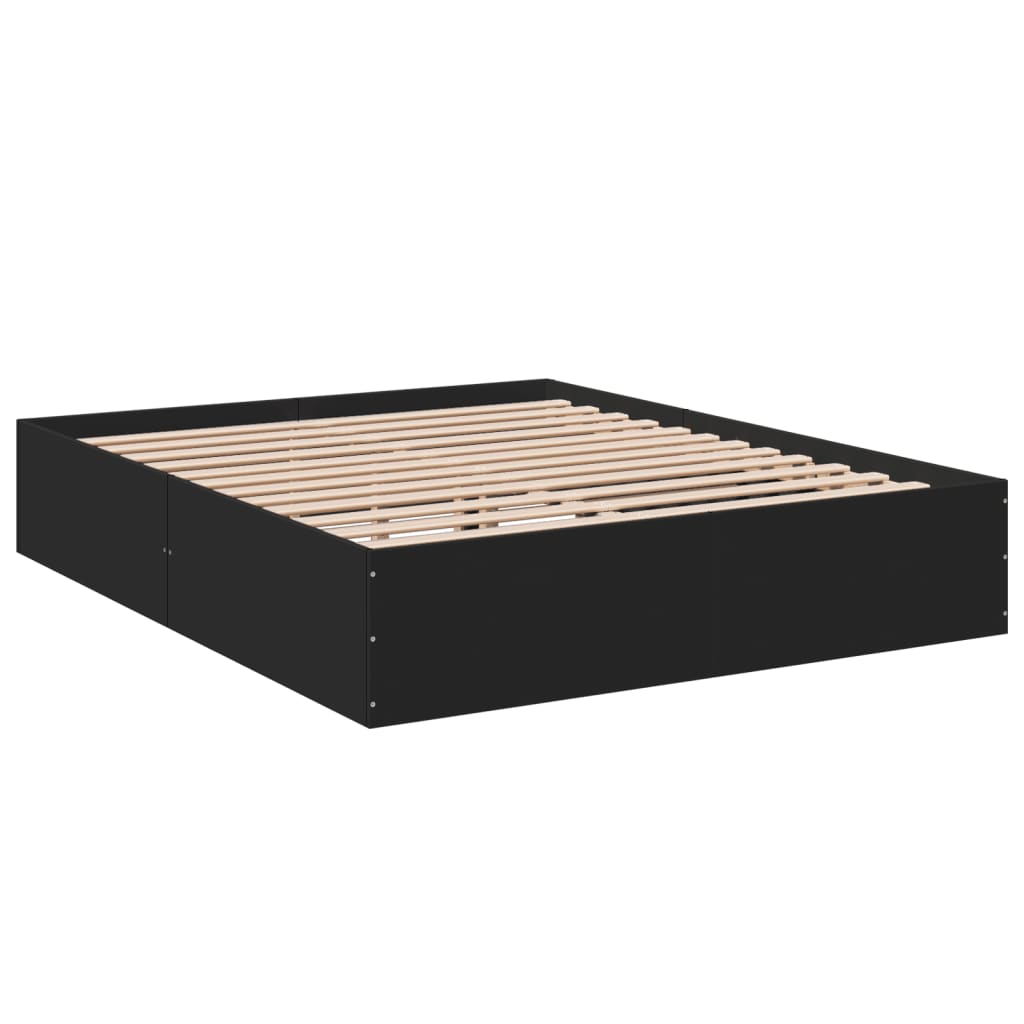 Cadre de lit sans matelas noir 150x200 cm - XIOS
