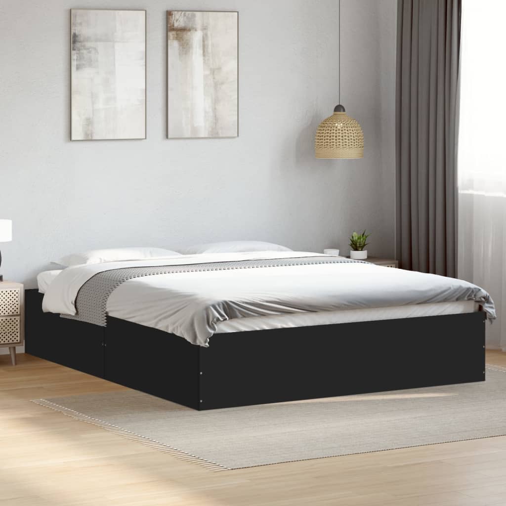 Cadre de lit sans matelas noir 150x200 cm - XIOS