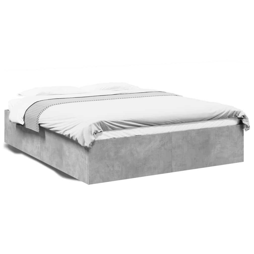 Cadre de lit sans matelas gris béton 150x200 cm - XIOS