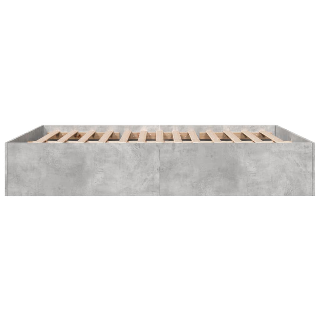 Cadre de lit sans matelas gris béton 150x200 cm - XIOS